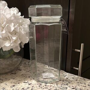 Tall glass jar with lid